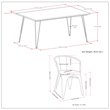 Pemberly Row 7 Piece Solid Mango Wood Dining Set in Black and Silver