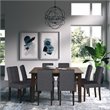 Pemberly Row 9 Piece Contemporary Upholstered Dining Set in Slate Gray