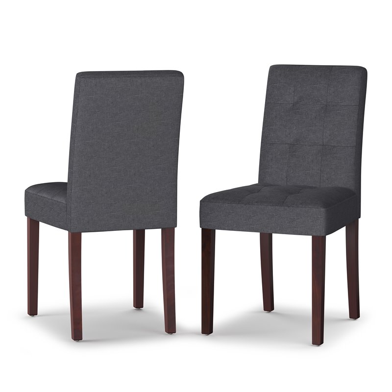 Pemberly Row 9 Piece Contemporary Upholstered Dining Set in Slate Gray