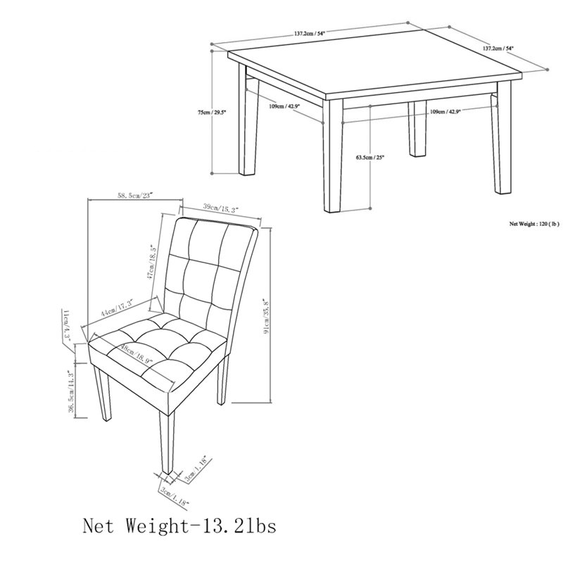 Pemberly Row 9 Piece Contemporary Upholstered Dining Set in Slate Gray