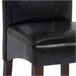 Pemberly Row Transitional Deluxe Tufted Chair (Set of 2) in Black Faux Leather