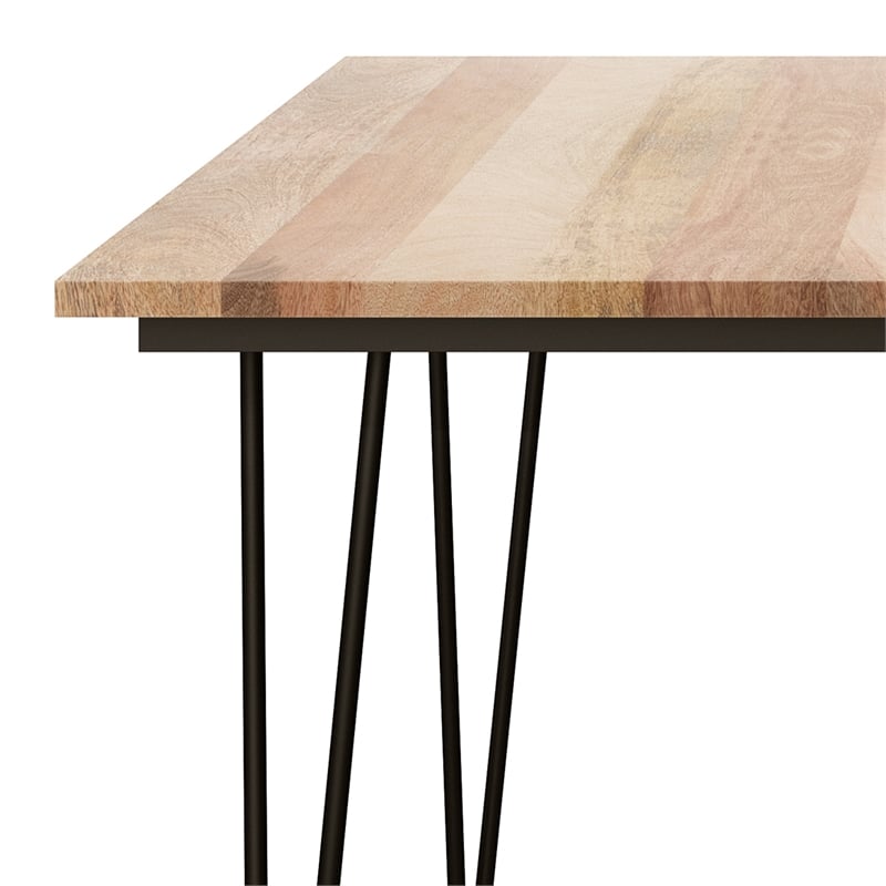 Pemberly Row Square Contemporary Wood/Metal Dining Table in Brown