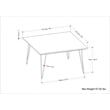 Pemberly Row Square Contemporary Wood/Metal Dining Table in Brown
