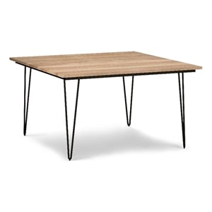 Pemberly Row Square Contemporary Wood/Metal Dining Table in Brown