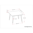 Pemberly Row Square Contemporary Metal/Wood Dining Table in Brown
