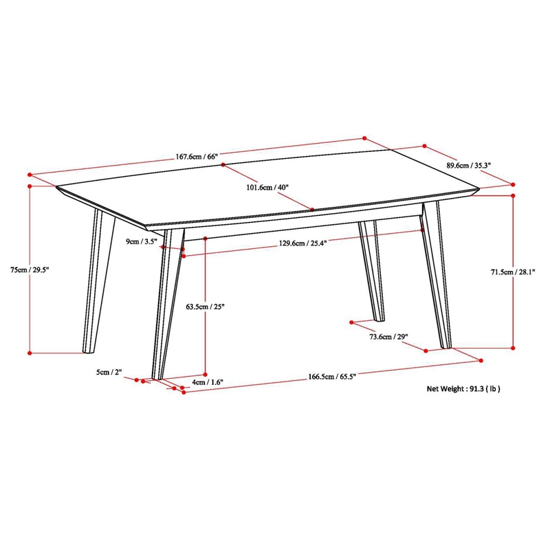 Pemberly Row Draper Wood & Rubberwood 66x40