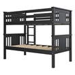 Pemberley Row Wood Black Bunk Bed Twin Over Twin Convertible 79