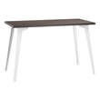 Pemberly Row 24x48 Mid Century Modern Metal Desk - Alpine White / Trail Walnut