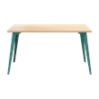 Pemberly Row 27x57 Mid Century Modern Metal Desk - Teal / Platinum Oak