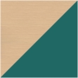 Pemberly Row 27x57 Mid Century Modern Metal Desk - Teal / Platinum Oak