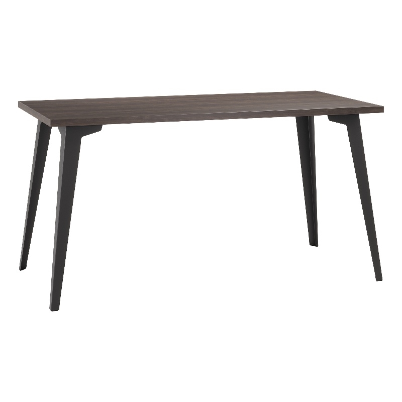 Pemberly Row 27x57 Mid Century Modern Metal Desk - Black / Trail Walnut
