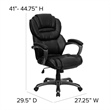 Pemberly Row High Back Office Chair with Leather Padded Loop Arms