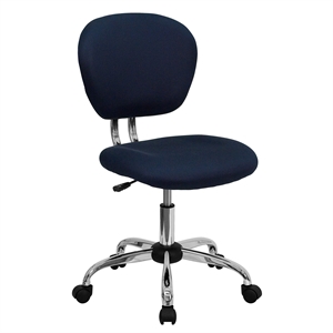 Pemberly Row Contemporary Mid-Back Mesh Office Swivel Chair in Navy