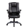 Pemberly Row Medium Back Manager Chair with Flip-up Arms in Black