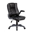 Pemberly Row Medium Back Manager Chair with Flip-up Arms in Black