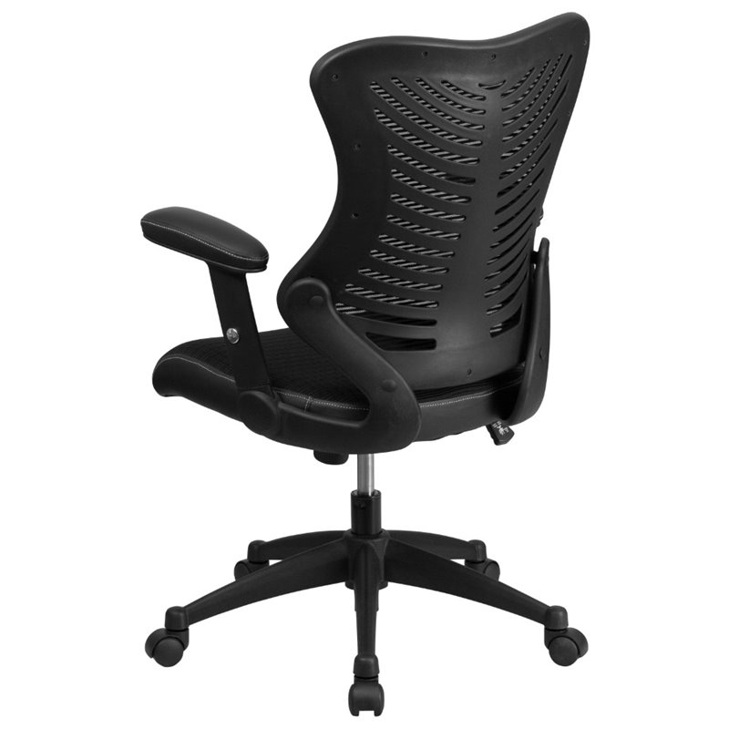 Pemberly Row Contemporary High Back Mesh Office Chair in Black