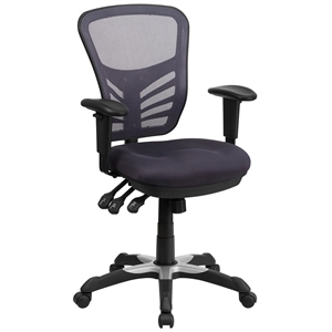 Pemberly Row Contemporary Mid Back Mesh Swivel Office Chair in Dark Gray
