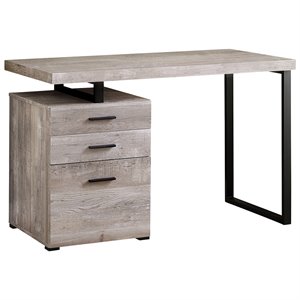 Pemberly Row Computer Desk Home Office Laptop Storage Drawers 48&quotL - Metal Beige