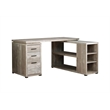 Pemberly Row Computer Desk Home Office Corner L Shape Work Laptop Laminate Beige
