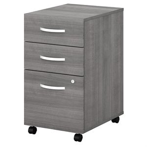 Pemberly Row 3 Drawer Mobile File Cabinet in Platinum Gray - Engineered Wood