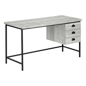 Pemberly Row Computer Desk Home Office Laptop Storage Drawers 55&quotL - Metal Gray