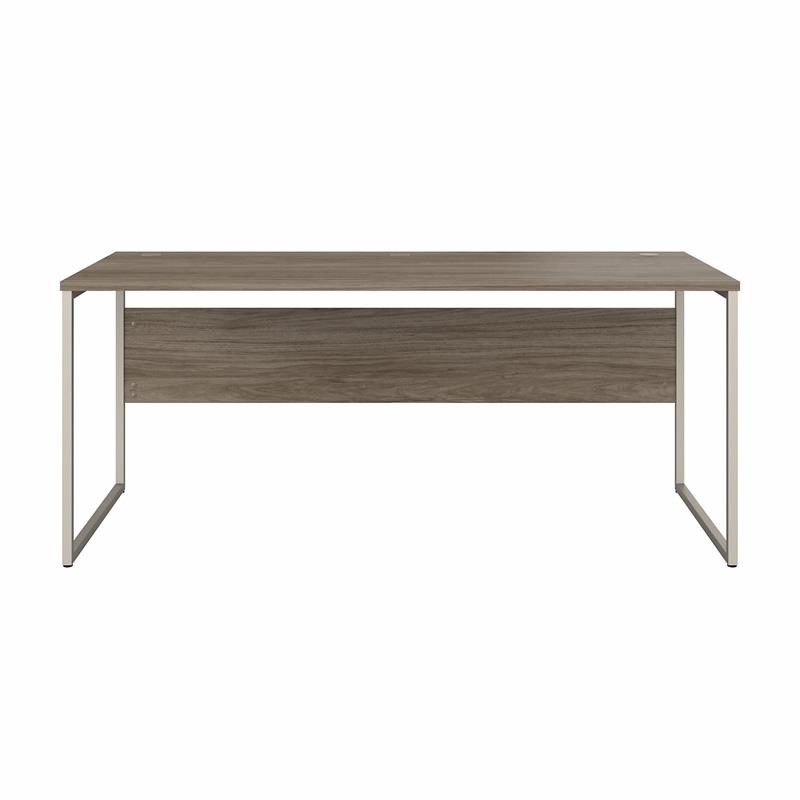 Pemberly Row 72W x 30D Computer Table Desk in Modern Hickory - Engineered Wood