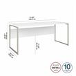 Pemberly Row 72W x 30D Computer Table Desk in White - Engineered Wood