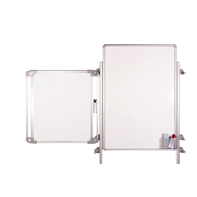 Pemberly Row Ceramic Easel Plus with 4 Tablet Whiteboards in White