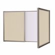 Pemberly Row Fabric PC Multi Board Cabinet with Whiteboard in Beige
