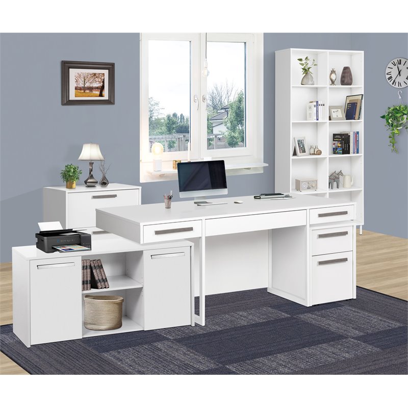 Pemberly Row 2-Drawer Modern Wood Lateral File Cabinet in White