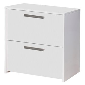 Pemberly Row 2-Drawer Modern Wood Lateral File Cabinet in White