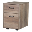 Pemberly Row Contemporary Rustic Oak Finish Mobile File Cabinet
