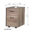 Pemberly Row Contemporary Rustic Oak Finish Mobile File Cabinet