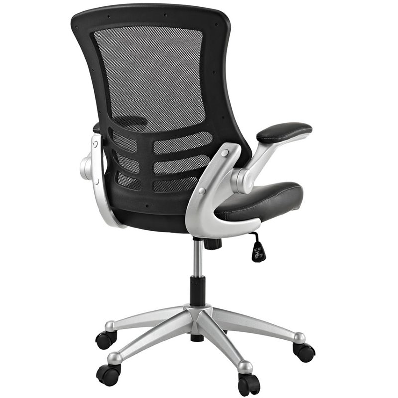 Pemberly Row Modern Style Vinyl Office Chair in Black Finish
