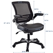 Pemberly Row Modern Style Leatherette Office Chair - Black Finish