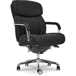 Pemberly Row Contemporary Office Chair with Padded Arms Jet Black