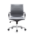 Pemberly Row Modern Faux Leather Executive Swivel Office Chair in Gray