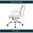 Pemberly Row High-Back Mid-Century Modern Leather Office Chair in Tan