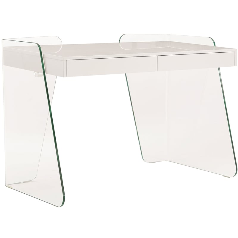 Pemberly Row Modern Archie Engineered Wood Office Desk in White