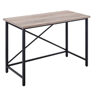 Pemberly Row Contemporary 47&quot Black/Gray Oak Metal Home Office