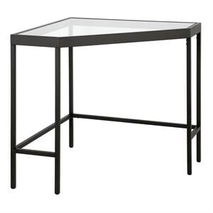 Pemberly Row Contemporary 42&quot Blackened Bronze Metal/Glass Home Office