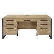 Pemberly Row Modern Wood Laminate Office Desk Fully Assembled Light Brown