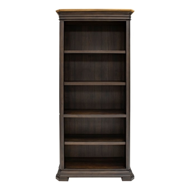 Pemberley Row Wood Brown Bookcase Rectangular Mildly Distressed 36W x 78H x 14D Assembled