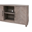 Pemberly Row TV Console Entertainment Stand Wood Accent Cabinet Assembled Gray