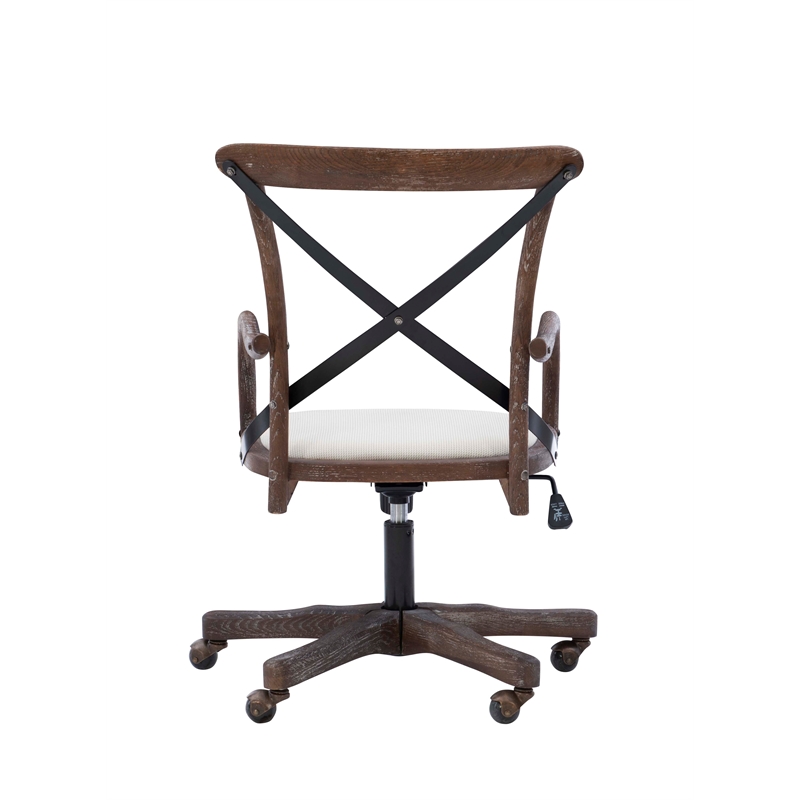 Pemberly Row Contemporary Adjustable Swivel Cafe Office Chair in Brown