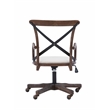 Pemberly Row Contemporary Adjustable Swivel Cafe Office Chair in Brown