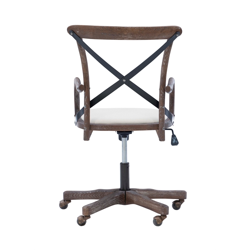 Pemberly Row Contemporary Adjustable Swivel Cafe Office Chair in Brown