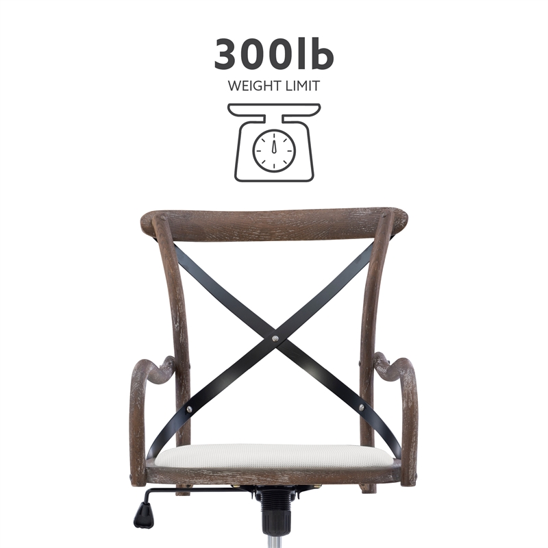 Pemberly Row Contemporary Adjustable Swivel Cafe Office Chair in Brown