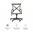 Pemberly Row Contemporary Adjustable Swivel Cafe Office Chair in Brown