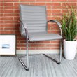 Pemberly Row Contemporary Faux Leather Office Chair in Gray (Set of 2)